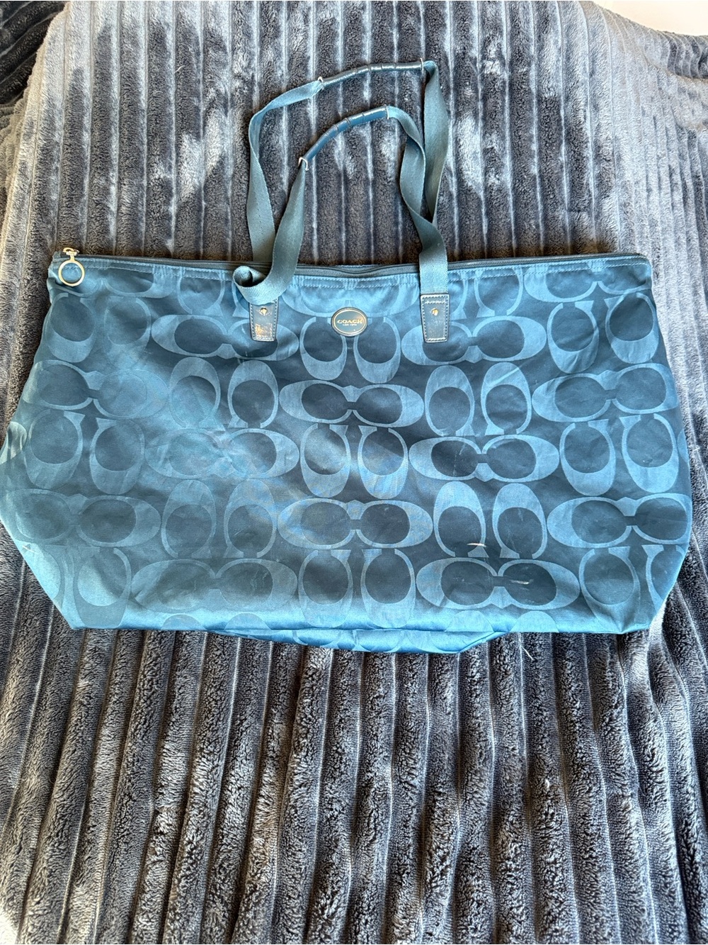 Coach Teal Weekender Getaway Tote Bag